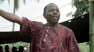 Ken Saro-Wiwa addressing Ogoni Day demonstration, Nigeria, (1 May 1993)