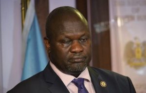 South Sudan First Vice President Riek Machar attends a news conference at the Presidential State House following renewed fighting in South Sudan's capital Juba, July 8, 2016. Picture taken July 8, 2016. REUTERS/Stringer