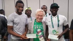 Katsuya Takasu travelled from Tokyo to Brazil to reward Nigeria's Olympic footballers