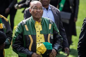 South Africa's President and ruling party leader Jacob Zuma attends an election rally in Johannesburg on July 31. Members of the African National Congress have called for Zuma to resign after poor election results. GIANLUIGI GUERCIA/AFP/GETTY IMAGES