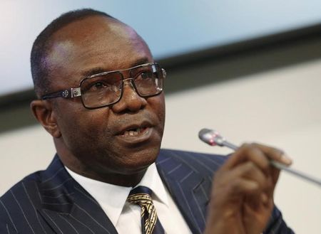 Nigeria's Oil Minister and OPEC president Emmanuel Ibe Kachikwu addresses a news conference after a meeting of OPEC oil ministers in Vienna, Austria, December 4, 2015. REUTERS/Heinz-Peter Bader/File Photo More