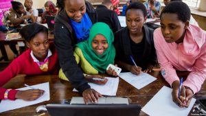 FILE - Students participate in a technology class in Nairobi, Kenya.