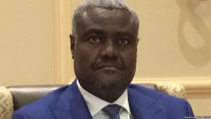 FILE - Moussa Faki Mahamat, the newly elected chairman of the African Union Commission, is shown Oct. 21, 2016. (Andre Kodmadjingar/VOA)