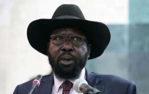 South Sudan's President Salva Kiir addresses the second session of the Transitional Government of National Unity (TGoNU) at the Parliament in South Sudan's capital Juba, February 21, 2017. REUTERS/Jok Solomon