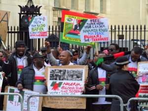 A pro-Biafra protest organised by IPOB in London. Credit: David Holt.