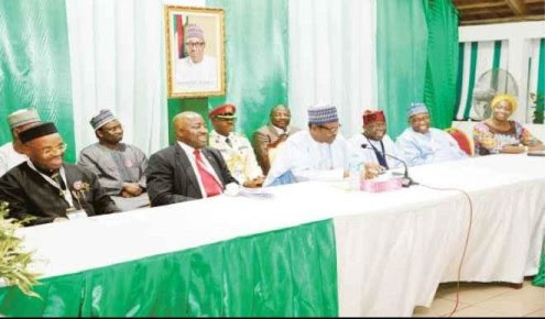 eft: Akwa Ibom State Governor, Udom Emmanuel; Nigeria’s Ambassador to Côte d’Ivoire, Ibrahim Isah; President Muhammadu Buhari; APC National Leader, Asiwaju Bola A. Tinubu; Gov. Muhammed Abubukar of Bauchi State; and Senior Special Assistant to the President on Foreign Affairs and Diaspora, Abike Dabiri- Erewa, during a meeting between the Nigerian community in Côte d’Ivoire with the president in Abidjan yesterday