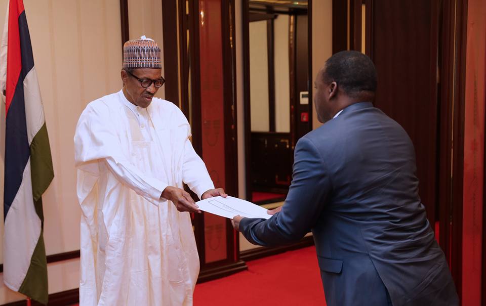 President Buhari Receives Letters Of Credence From Ambassador Of Togo , Feb 8 2018. Pic Femi Adesina