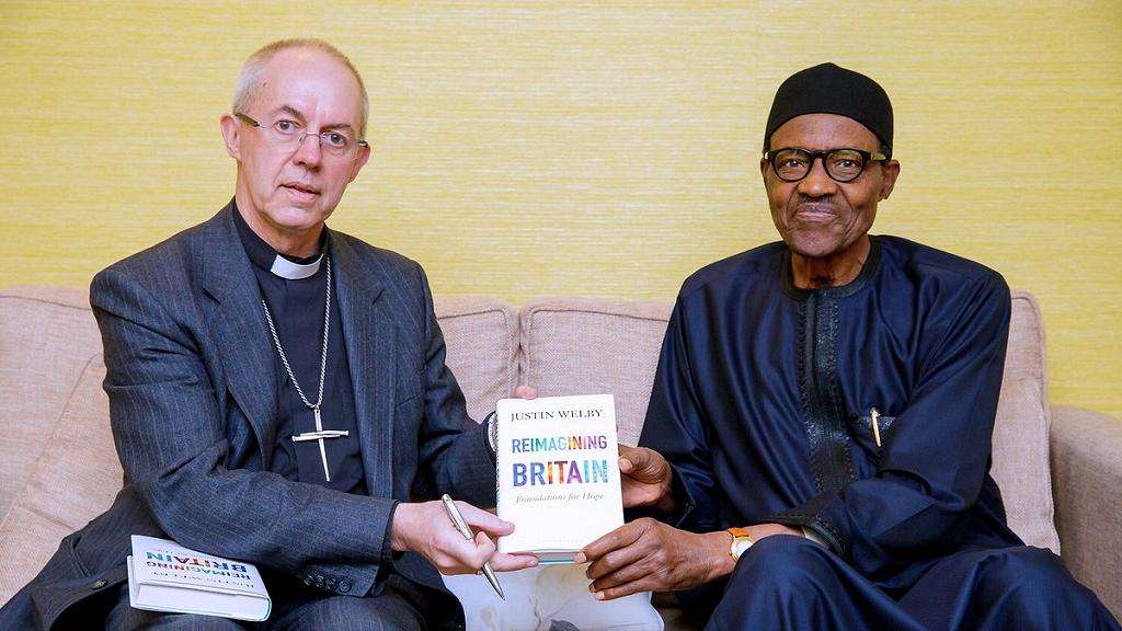 President Buhari with the  Archbishop of Canterbury, His Grace Justin Welby