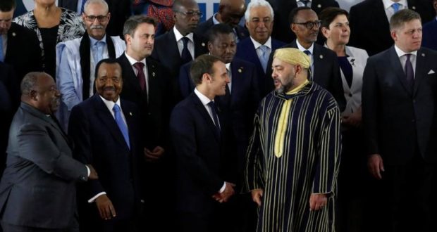 French President Macron with African leaders