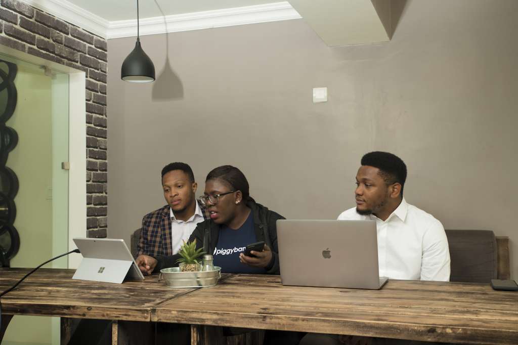 Somto Ifezue, Odunayo Eweniyi and Joshua Chibueze [l-r] PiggybankNG Co-founders