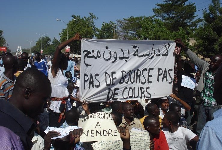 Students protesting in Chad