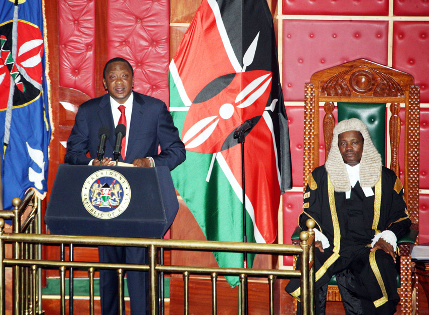 President Uhuru Kenyatta addressing Parliament on the State of the Nation. [Photo/Courtesy]