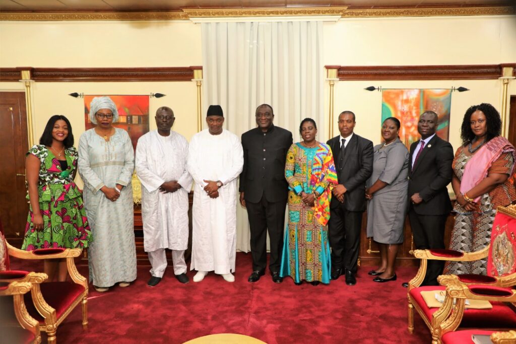 President Barrow with the delegation from Ghana